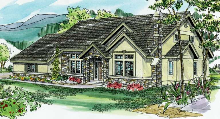 European House Plan #035-00443 Elevation Photo