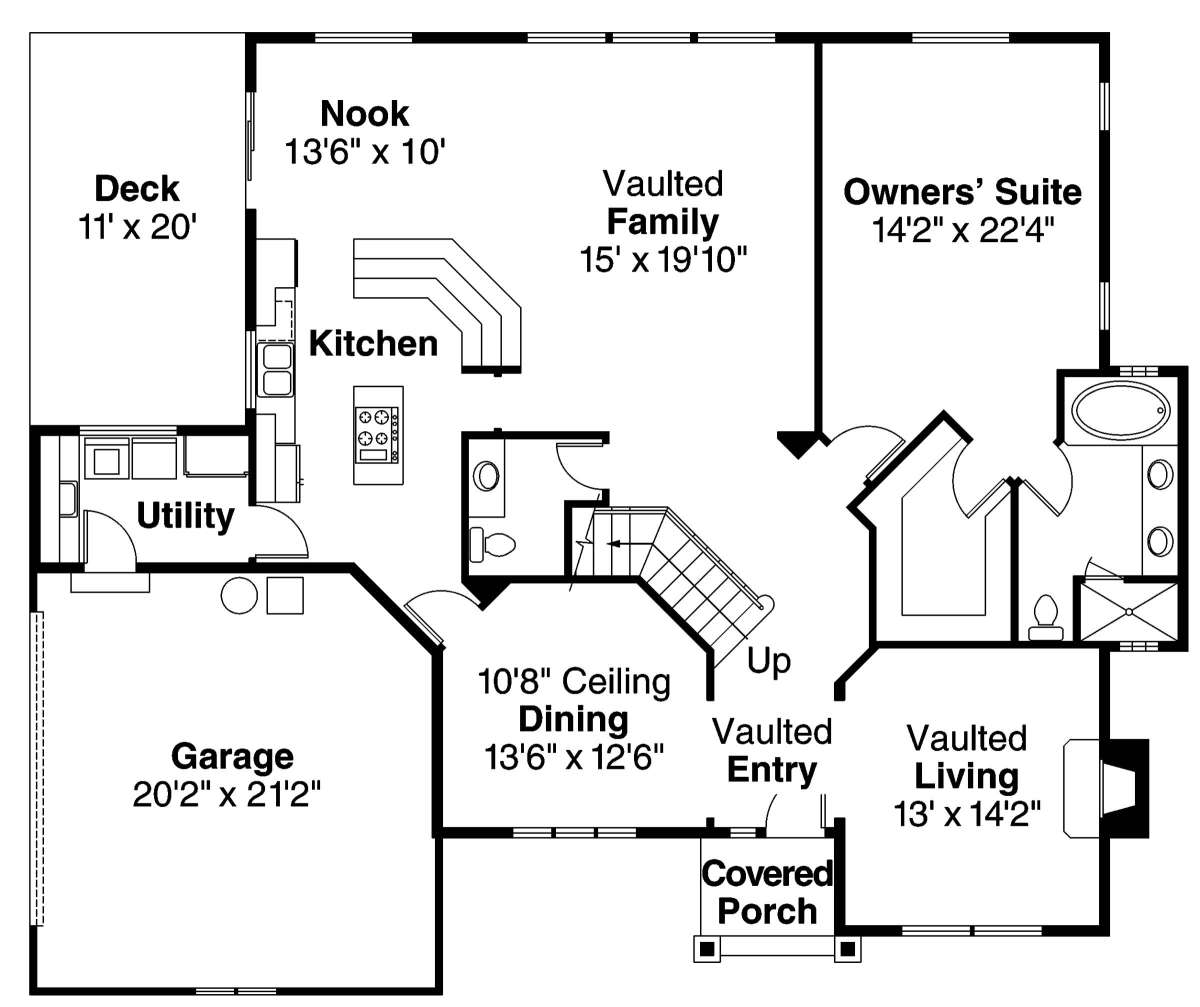 Floorplan 1 for House Plan #035-00443