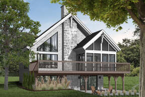 Vacation House Plan #034-00150 Elevation Photo