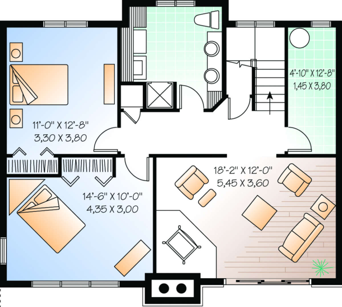 Basement Floor for House Plan #034-00150