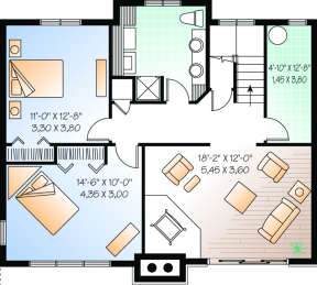 Basement Floor for House Plan #034-00150