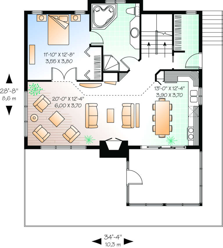House Plan House Plan #574 Drawing 2