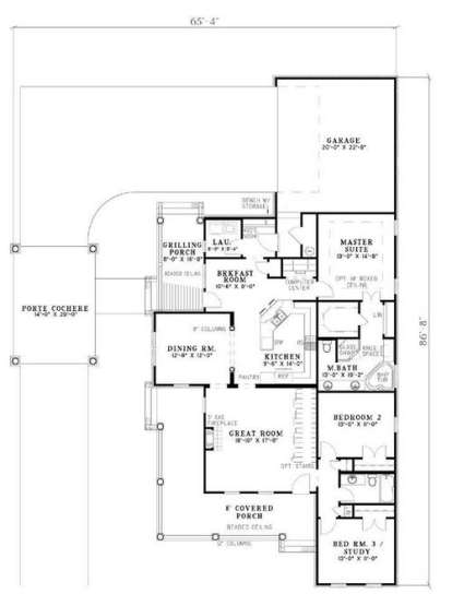 Floorplan 1 for House Plan #110-00677