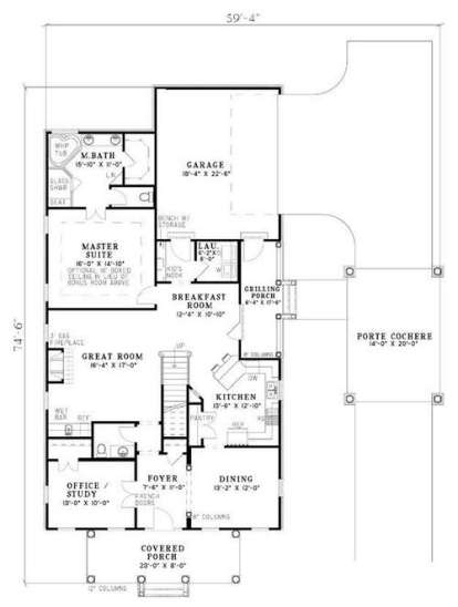Floorplan 1 for House Plan #110-00680