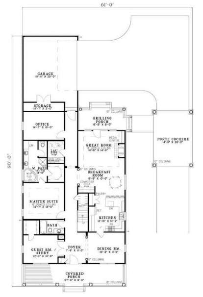 Floorplan 1 for House Plan #110-00681
