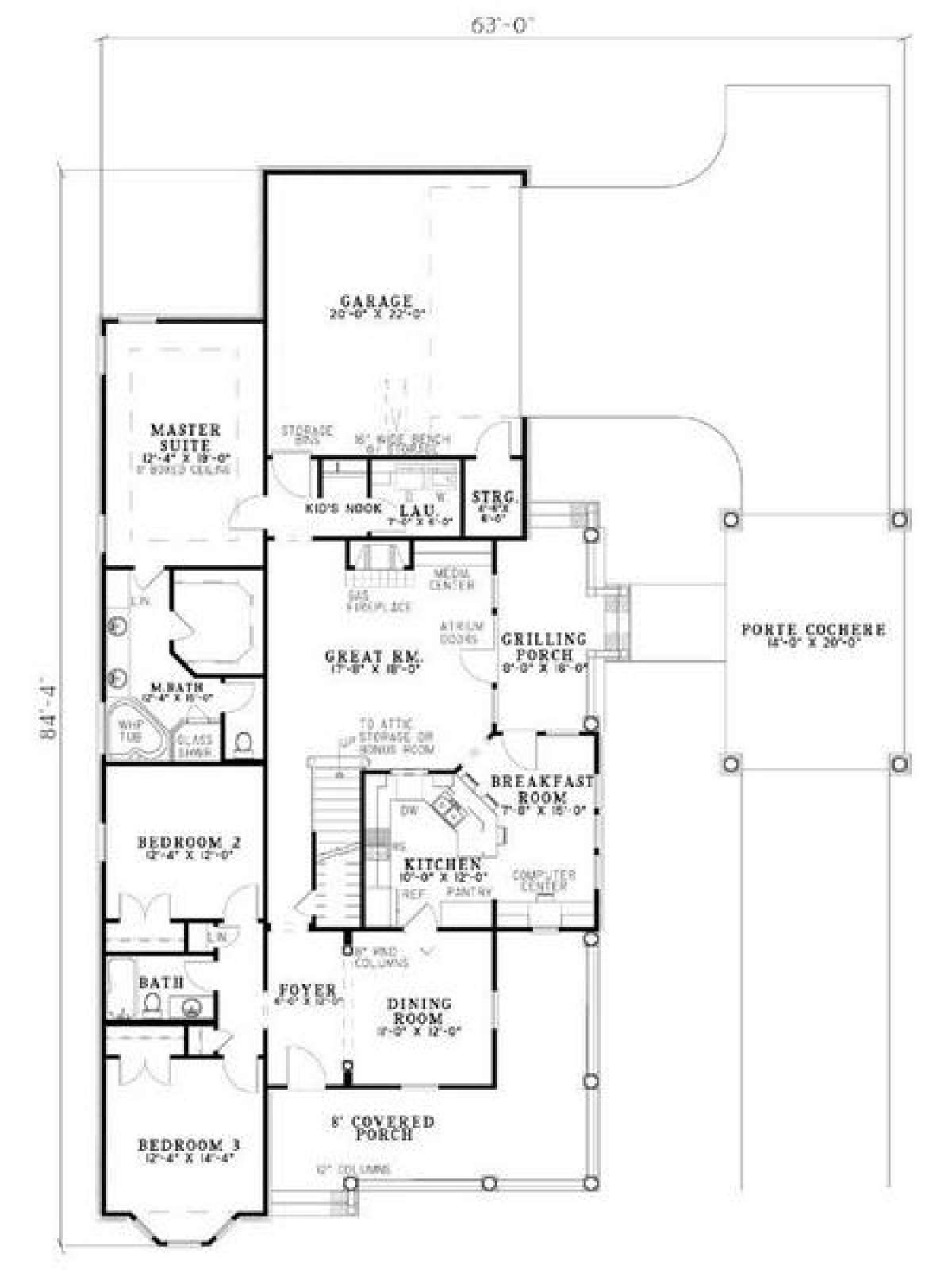 Floorplan 1 for House Plan #110-00684