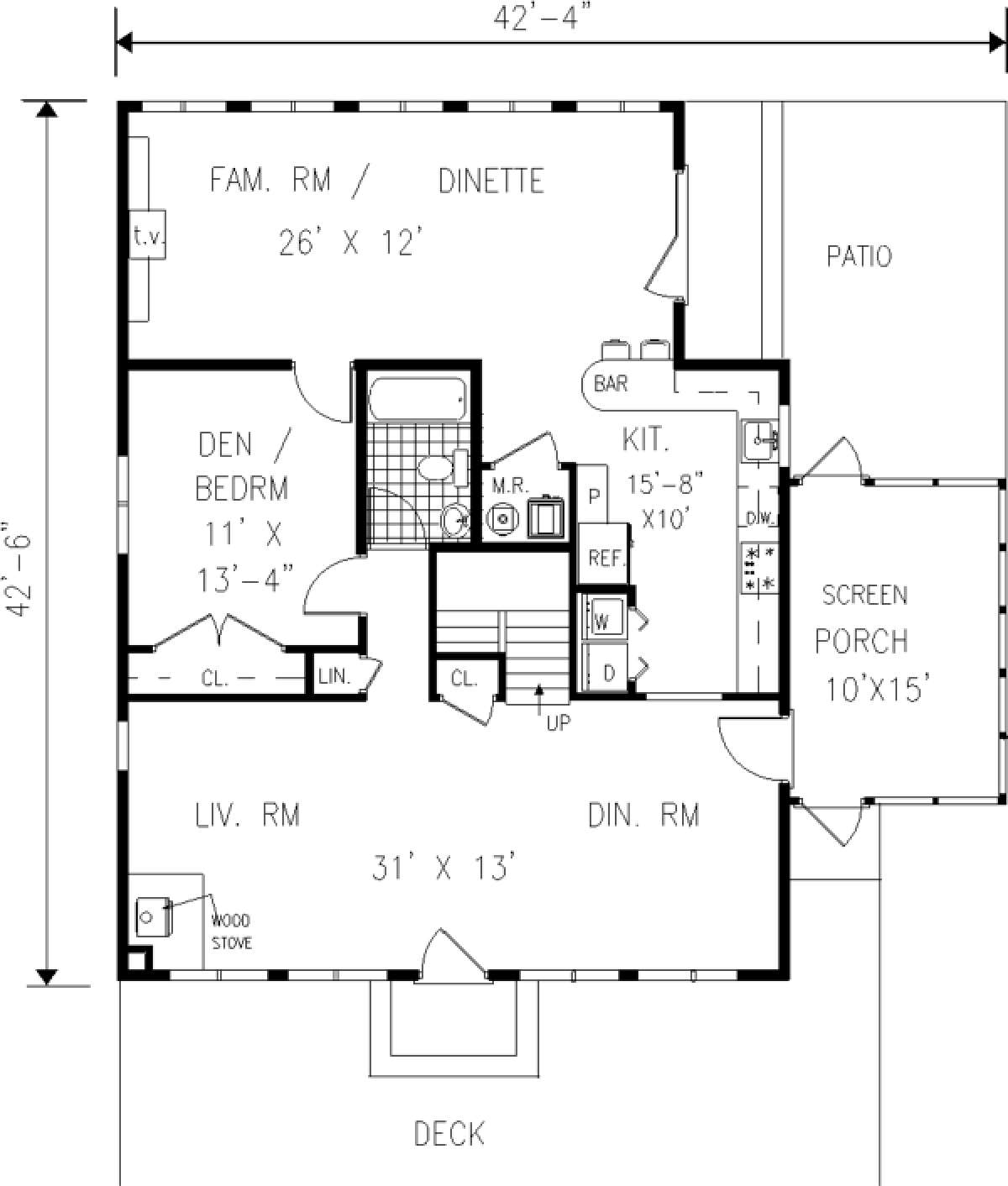 Floorplan 1 for House Plan #033-00111
