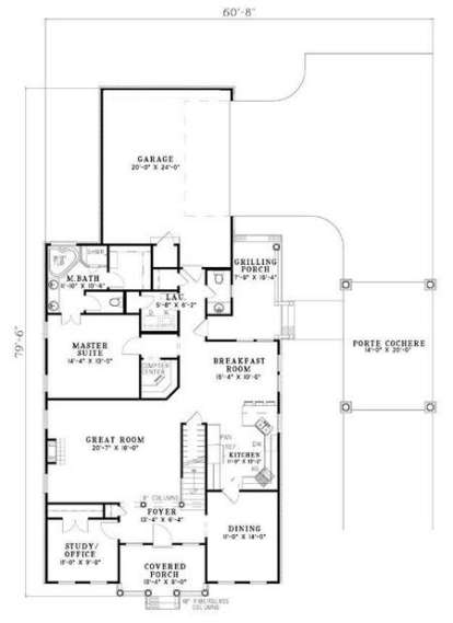 Floorplan 1 for House Plan #110-00686