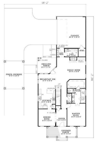Floorplan 1 for House Plan #110-00687