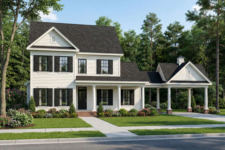 House Plan House Plan #5752 Angled Front Elevation