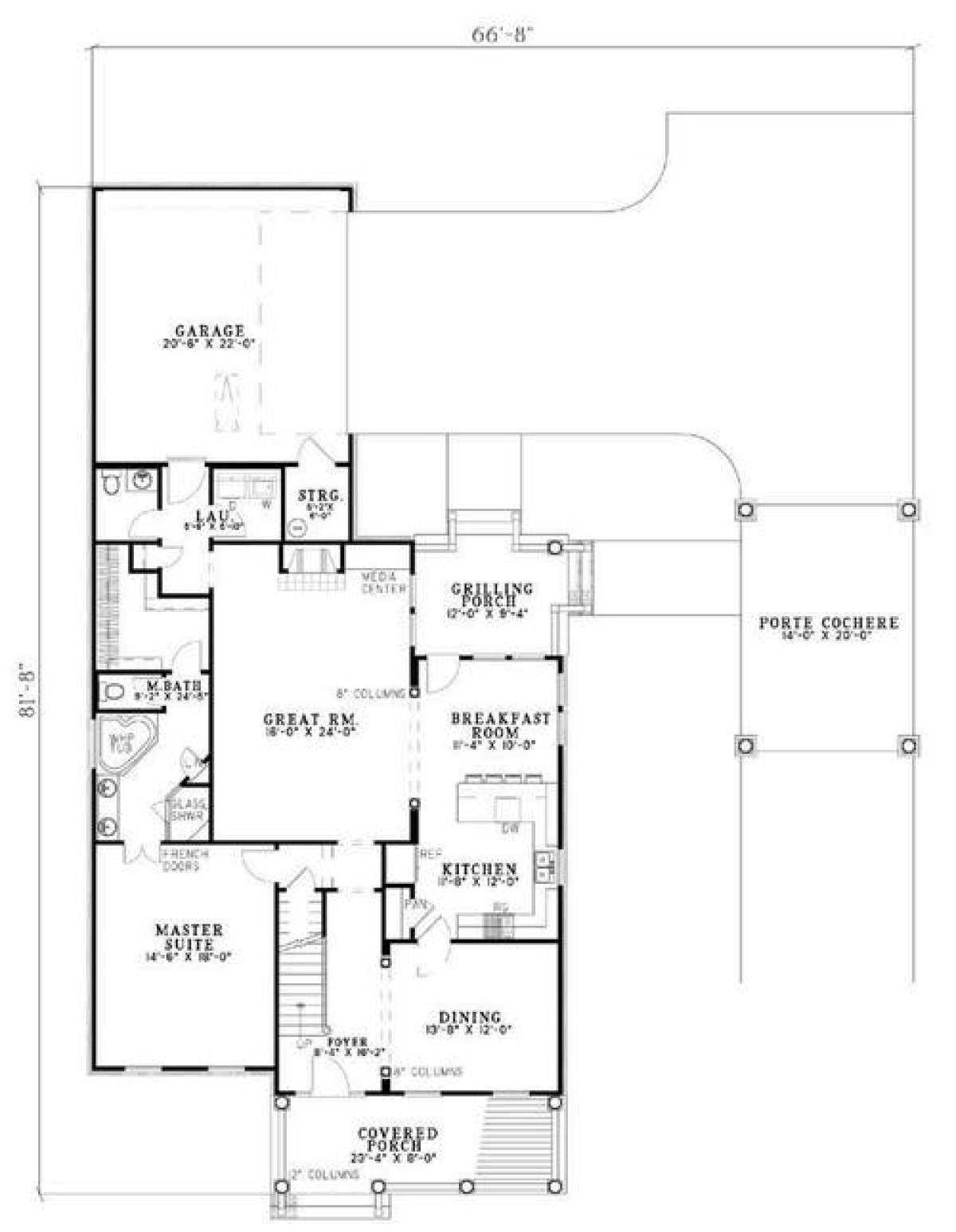 Floorplan 1 for House Plan #110-00689