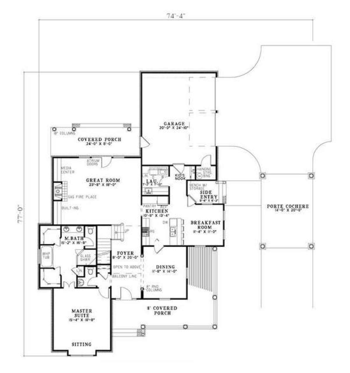 Floorplan 1 for House Plan #110-00691