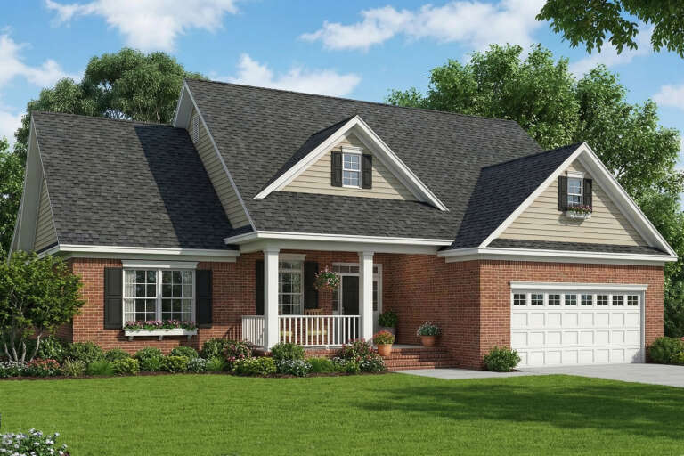 House Plan House Plan #5758 Angled Front Elevation