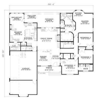 Floorplan 1 for House Plan #110-00695