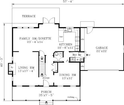 Floorplan 1 for House Plan #033-00112