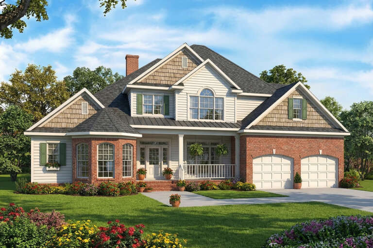 House Plan House Plan #5761 Angled Front Elevation