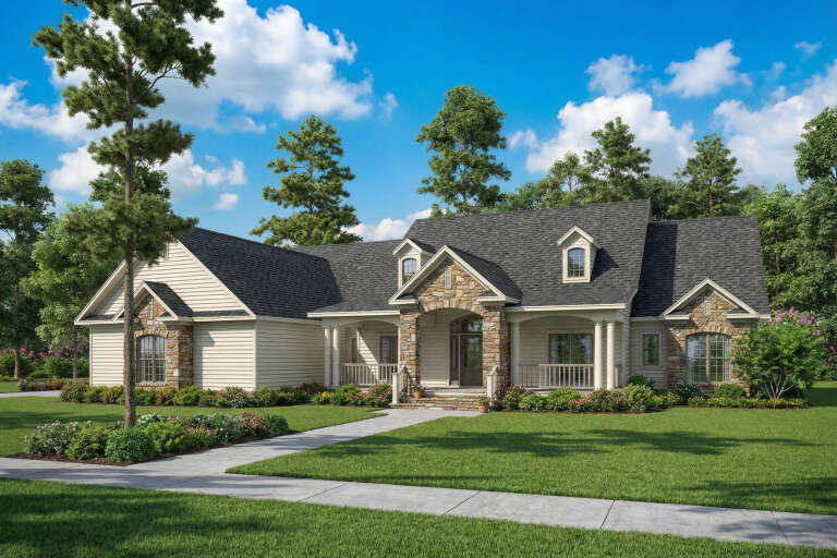 House Plan House Plan #5762 Angled Front Elevation