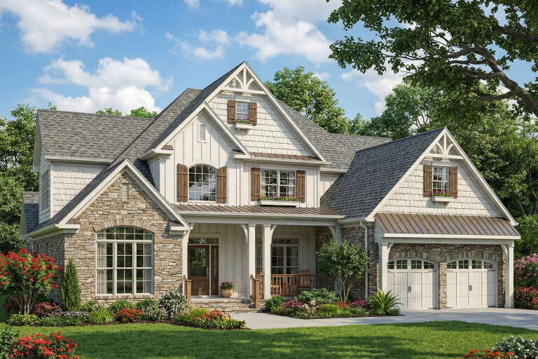 House Plan House Plan #5764 Angled Front Elevation