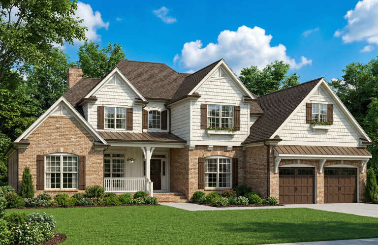 House Plan House Plan #5767 Angled Front Elevation