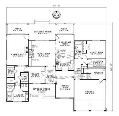 Floorplan 1 for House Plan #110-00703