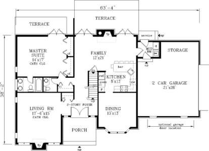 Floorplan 1 for House Plan #033-00113