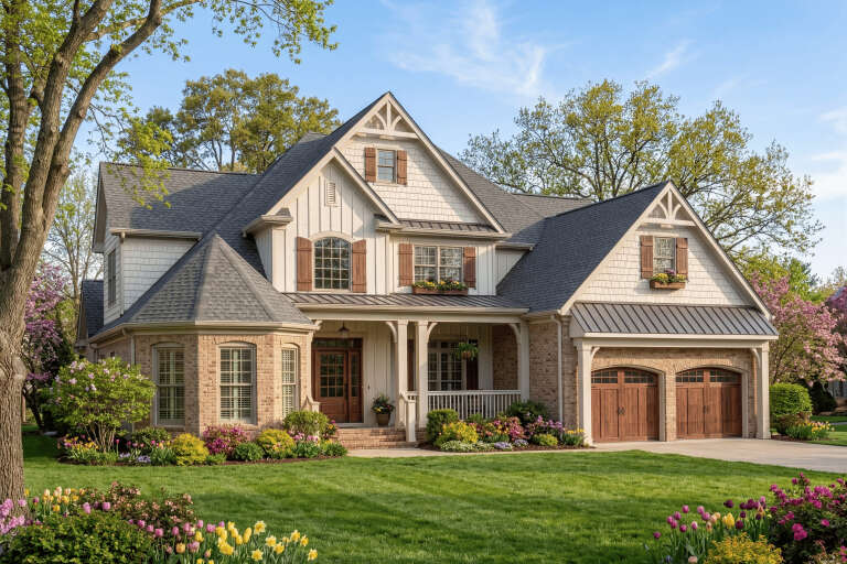 House Plan House Plan #5770 Angled Front Elevation
