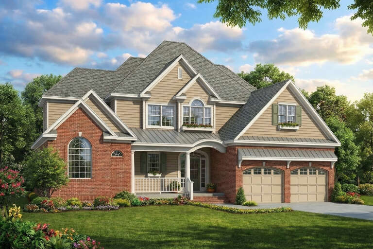House Plan House Plan #5771 Angled Front Elevation