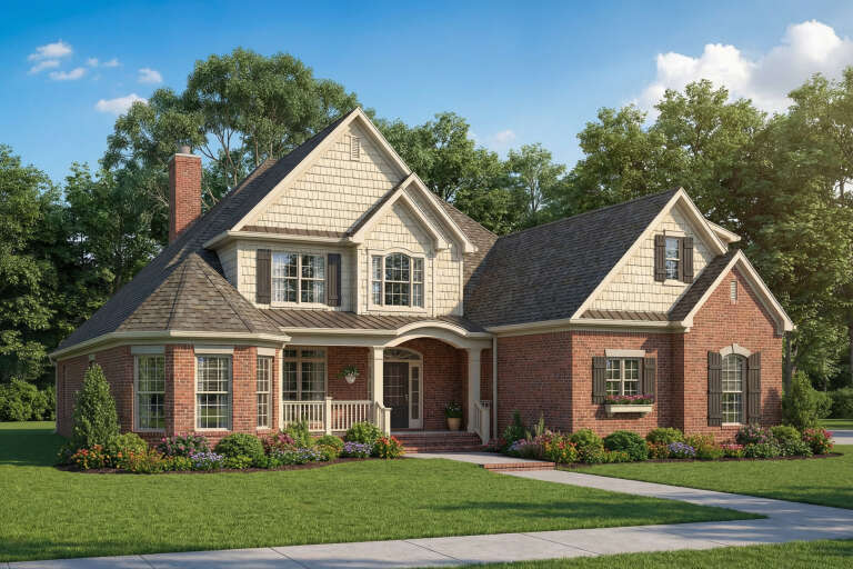House Plan House Plan #5778 Angled Front Elevation