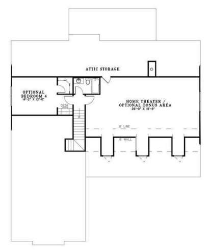 Optional Second Floor for House Plan #110-00716