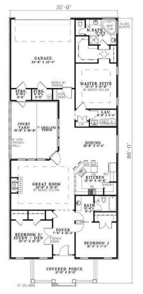 Floorplan 1 for House Plan #110-00719