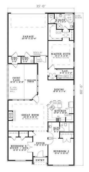 Floorplan 1 for House Plan #110-00720