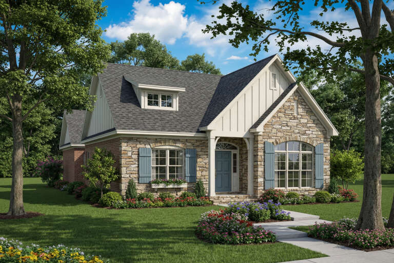 House Plan House Plan #5786 Angled Front Elevation