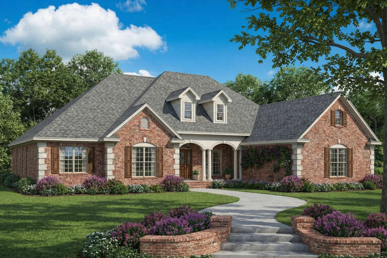 House Plan House Plan #5787 Angled Front Elevation