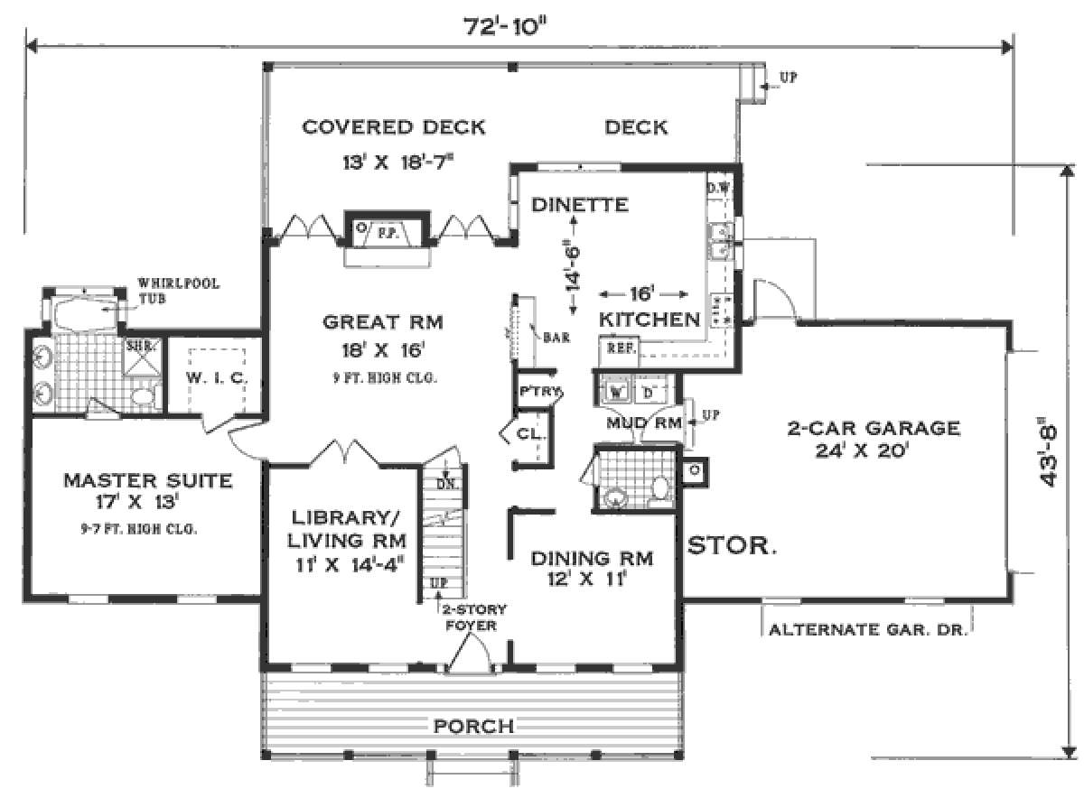 Floorplan 1 for House Plan #033-00115