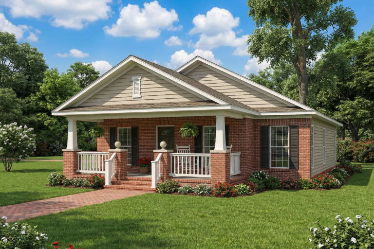 House Plan House Plan #5790 Angled Front Elevation