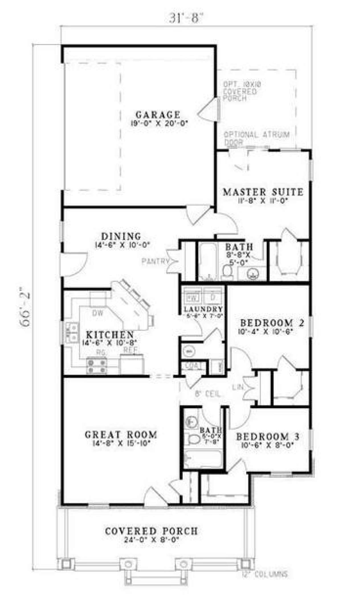 Floorplan 1 for House Plan #110-00726