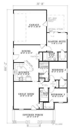 Floorplan 1 for House Plan #110-00726
