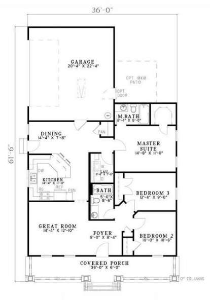 Floorplan 1 for House Plan #110-00728