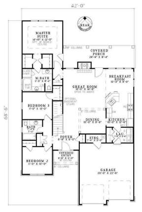 Floorplan 1 for House Plan #110-00731