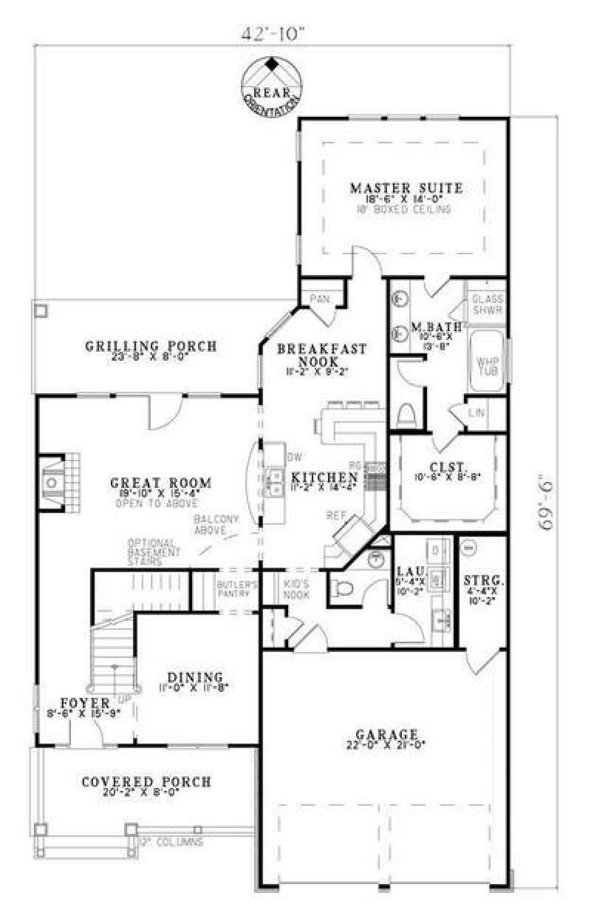 Floorplan 1 for House Plan #110-00732
