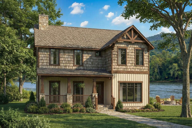House Plan House Plan #5798 Angled Front Elevation