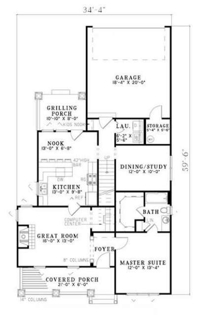 Floorplan 1 for House Plan #110-00734