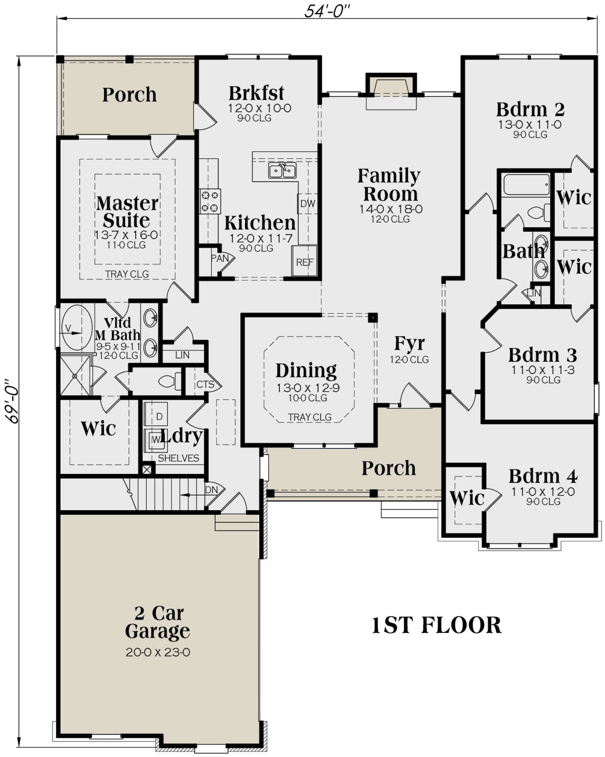 Main Floor for House Plan #009-00041