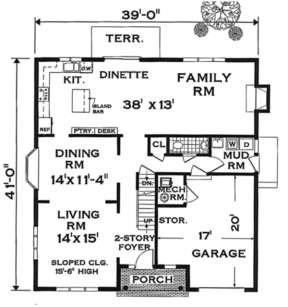 Floorplan 1 for House Plan #033-00116
