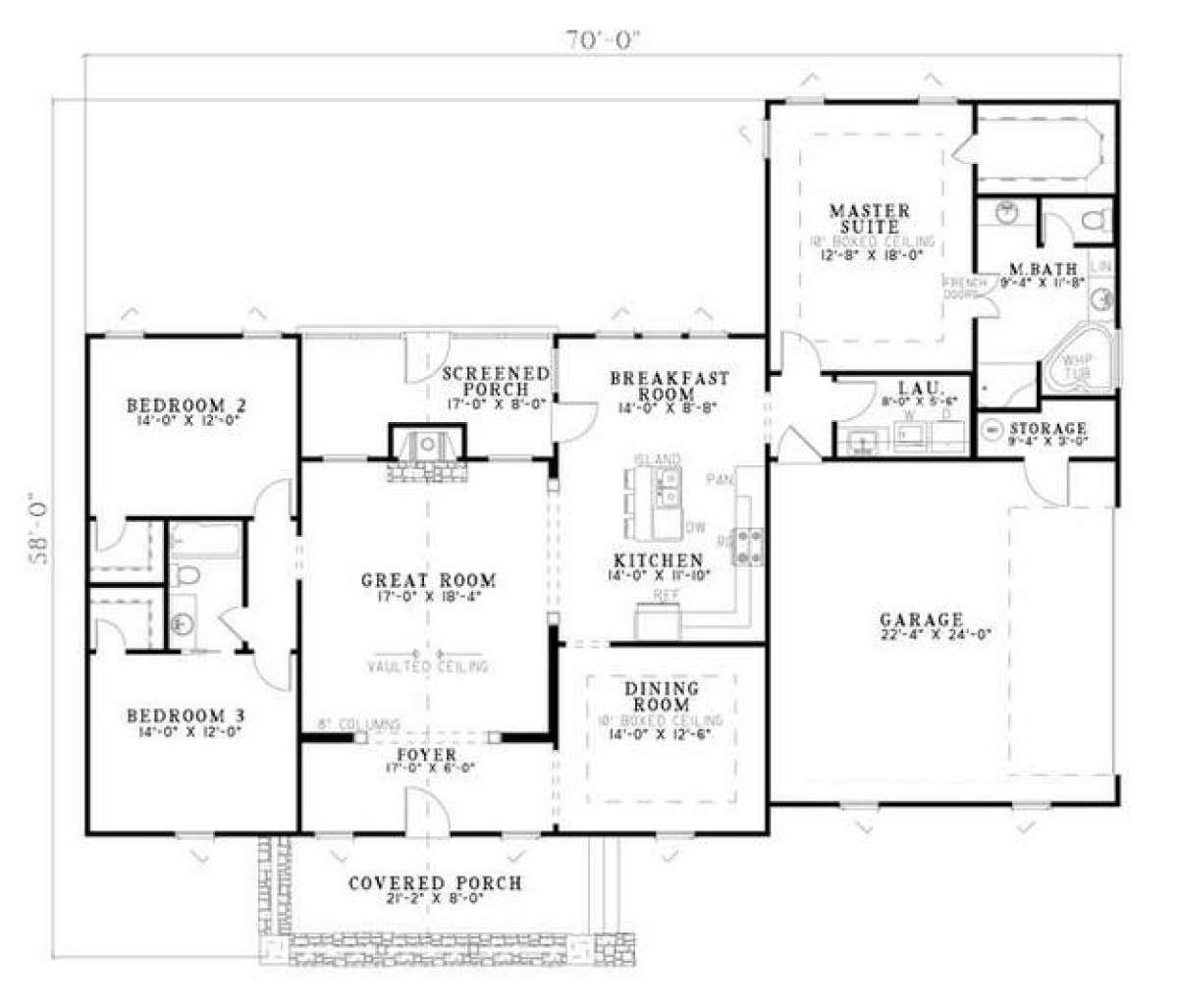 Floorplan 1 for House Plan #110-00738