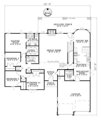 Floorplan 1 for House Plan #110-00740