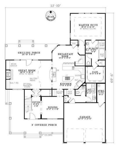 Floorplan 1 for House Plan #110-00745