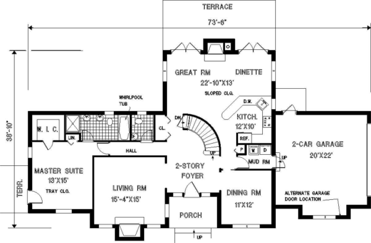 Floorplan 1 for House Plan #033-00117