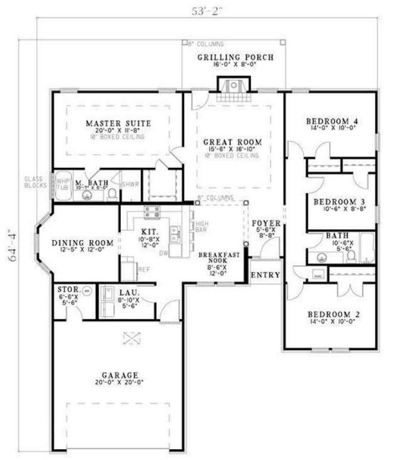 Traditional Plan 1,760 Square Feet, 4 Bedrooms, 2 Bathrooms 11000747