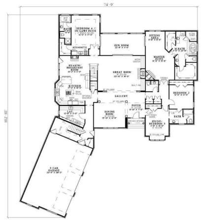 Floorplan 1 for House Plan #110-00755